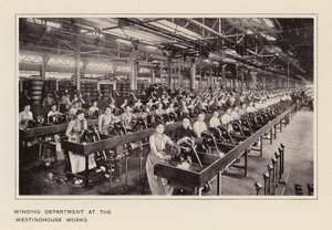 Lindningsavdelningen vid Westinghouse-fabriken (svartvitt foto) av American Photographer
