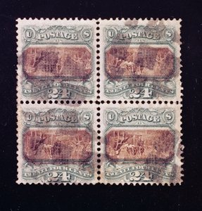 24-cents undertecknande av självständighetsförklaringen block av fyra, 1869 av American School