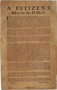 A Citizens Address to the Public angående stöd för kungliga trupper, 18 december 1769 av American School