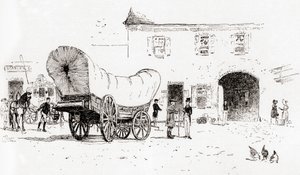 En Conestoga-vagn i Bull