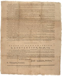 En deklaration om rättigheter och en vädjan från regeringen för staten New Hampshire, 1779 av American School