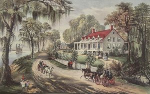 A Home On The Mississippi, pub. 1871, Currier & Ives av American School