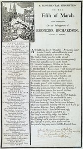 En monumental inskrift den femte mars 1772 (tryck) av American School