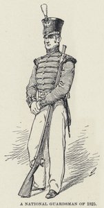 En nationalgarde från 1825 (litho) av American School