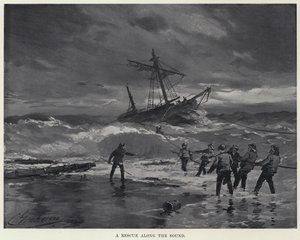 En räddning längs Öresund (litho) av American School