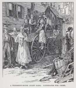 A Tenement-House Alley Gang, Candidates for Crime (litho) av American School