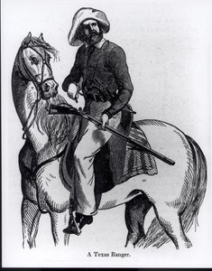 En Texas Ranger, illustration från "Pictorial History of Mexico and the Mexican War" av John Frost, 1848 av American School