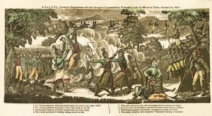 En vy av överste Johnsons engagemang med vildarna (befallda av Tecumseh) nära Moravian Town, den 5 oktober av American School