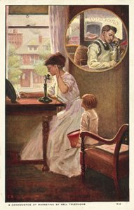 Ett marknadsföringstelefonsamtal (färg litho) av American School