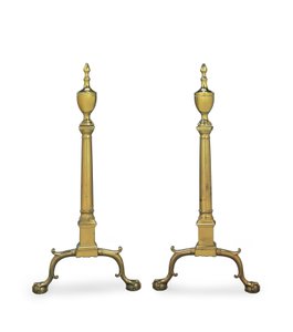Ett par Chippendale andirons, Philadelphia eller New York, 1780-1800 av American School
