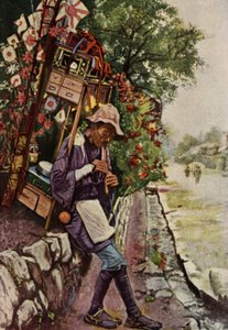 En leksakshandlare från Japan (färg litho) av American School