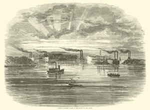 Admiral Porters flotta vid mynningen av Yazoo, december 1862 av American School