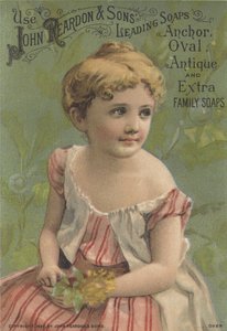 Annons för John Reardon & Sons Leading Soaps: Anchor, Oval, Antique and Extra Family Soaps, c.1887