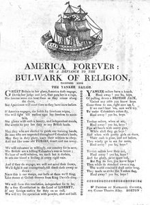 America Forever or a Defiance to the Bulwark of Religion, tillsammans med Yankee Sailor (tidningspapper) av American School