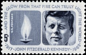Amerikansk stämpel på John Fitzgerald Kennedy av American School