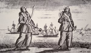 Anne Bonny och Mary Read (gravyr) av American School
