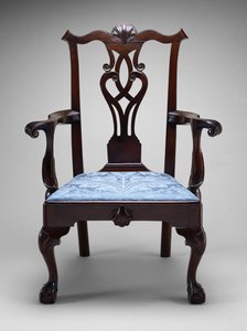 Fåtölj, c. 1760-1790 (svart valnöt; sydlig gul tall) av American School