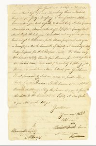 Arnold Benedict (1741-1801) general, kontinental armé, förrädare. Autografbrev undertecknat ("Benedict Arnold Commr. at Ticonderoga") till säkerhetskommittén i Albany, Ticonderoga, 22 maj 1775 (penna och bläck på papper) av American School