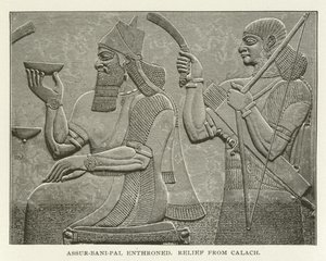 Assur-bani-pal tronade, relief från Calach av American School