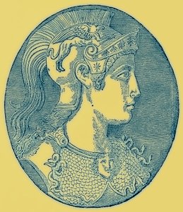 Athene, illustration från History of Greece av Victor Duruy, publicerad 1890 (digitalt förbättrad bild) av American School