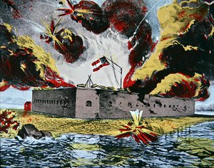 Bombardement av Fort Pulaski, Cockspur Island, Georgia av American School
