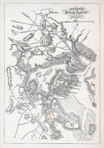 Boston och dess omgivningar 1775 och 1776 (litho) av American School