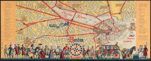 Boston är en surfstad: vad du ska se och hur du kan njuta av ditt besök, ca 1935-45 (färg litho) av American School