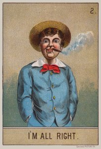 Pojke röker (färg litho) av American School