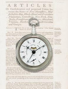 Kalenderklocka, c.1780 (silverfodral) av American School