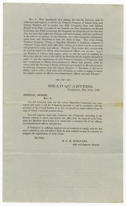 Uppmaning till frivilliga under General Order No.4, 27 december 1860