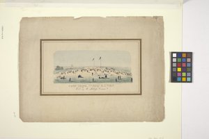 Camp Chase, 7th Regt., R.I. Vols. (handfärgad litografi) av American School