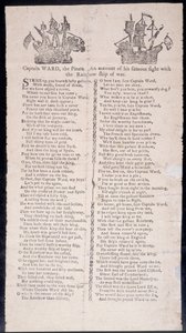 Kapten Wards strid med regnbågens krigsskepp, tryckt på bredsidan 1775 (tryck) av American School