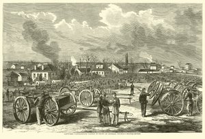 Fångade konfedererade kanoner framför general Thomass högkvarter, november 1863 av American School