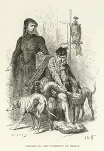 Charles IX och Catherine de Medici av American School