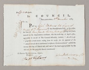 Kontrollera för tre pund och tretton shilling till Joseph Williams, 13 november 1783 av American School