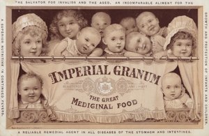Barn och spädbarn reklam för Imperial Granum av American School