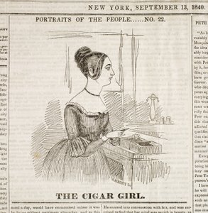 Cigar Girl, framsidan av "New York Sunday Atlas", 13 september 1840 av American School