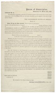 Cirkulär nr. 12, en tom ansökan om befrielse från tjänst i den konfedererade armén, 24 mars 1864 av American School