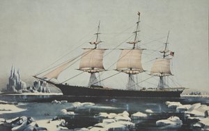 Clipper Ship, Red Jacket - In the Ice utanför Kap Horn, på sin passage från Australien, till Liverpool, augusti 1854, pub. 1855, Currier & Ives av American School
