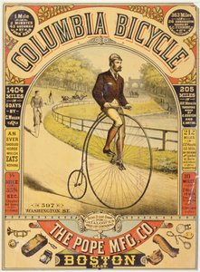 Columbia Bicycle Ad, c.1890-talet (kromolitografi) av American School