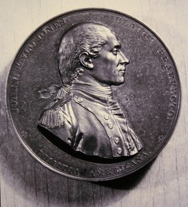 Jubileumsmedalj av John Paul Jones, efter ett porträtt av Jean-Antoine Houdon av American School