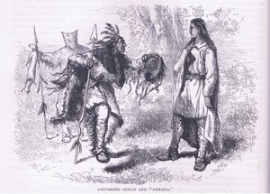 Konverterade indianer "Powows" 1695, illustration från Cassell