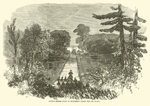Bomullsbro byggd av McPherson över Big Black, maj 1863 av American School
