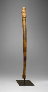 Coup Stick, Yankton Sioux, ca 1880 (trä, mässingsspik, pigment och varma filmärken) av American School