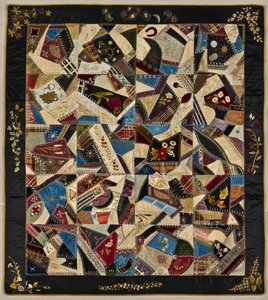 Crazy Quilt, ca 1875-1900 (silke, brokad och sammet) av American School