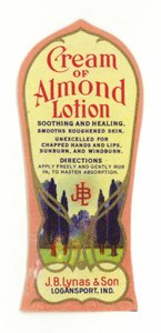 Cream of Almond Lotion Label, J B Lynas & Son av American School