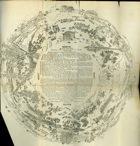 Cyclorama utvikbar karta som beskriver historien om det stora upproret, c.1870