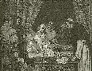 Death-Bed of Copernicus, från målningen av E Blair Leighton av American School