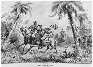 Antonio Maceos död (1845-96), illustration från The Story of Cuba av Murat Halstead, publicerad 1898 av American School