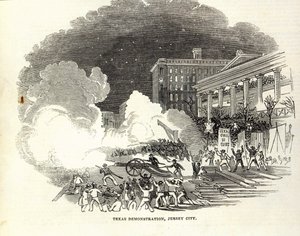 Demonstration i Jersey City till förmån för annekteringen av USA:s Texas, illustration från 
